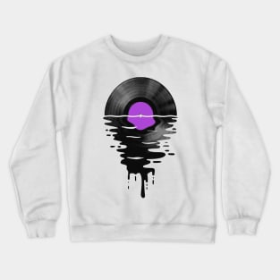 Vinyl LP Music Record Sunset Purple Crewneck Sweatshirt